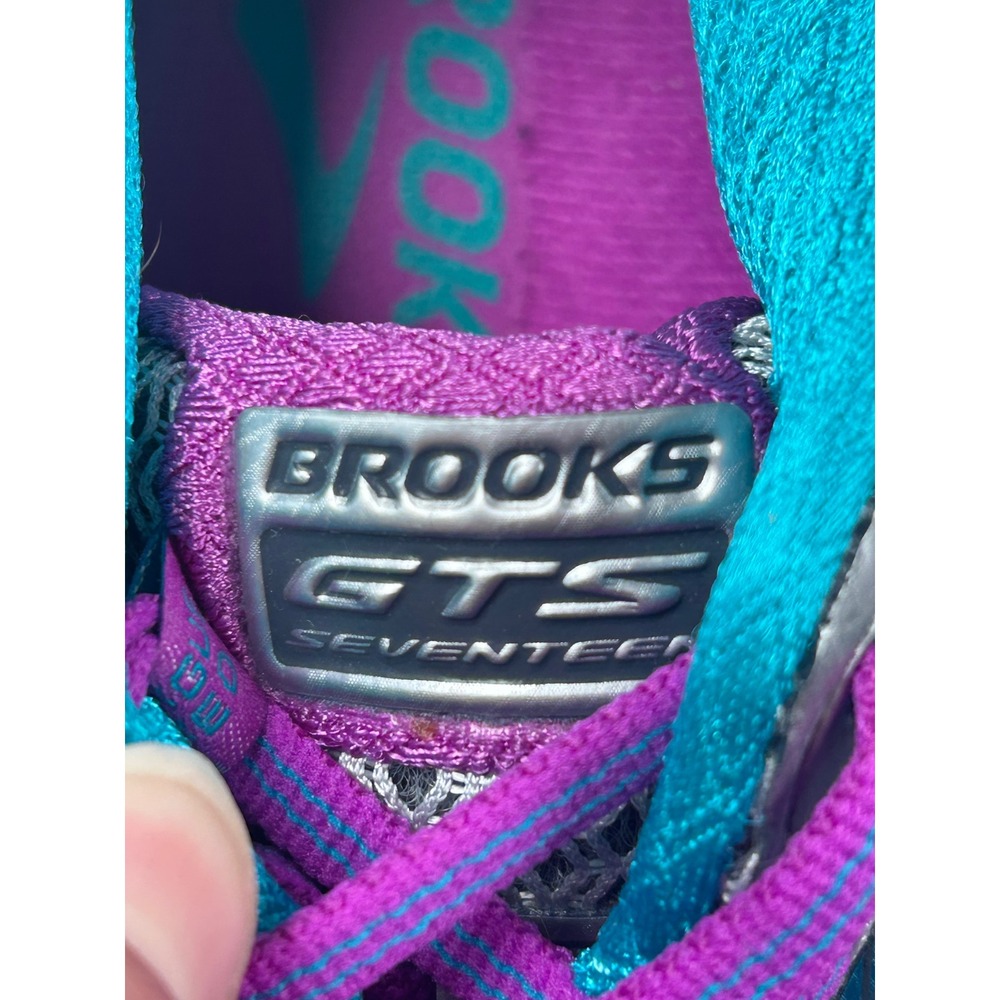 Brooks Adrenaline GTS 17 Running Shoes Womens 7 Silver Purple Teal - Picture 2 of 13